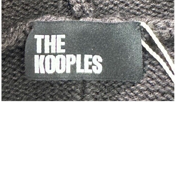 The Kooples black wash out cotton wool long sleeve hoodie sweater NWT sz 3/L - Picture 4 of 6